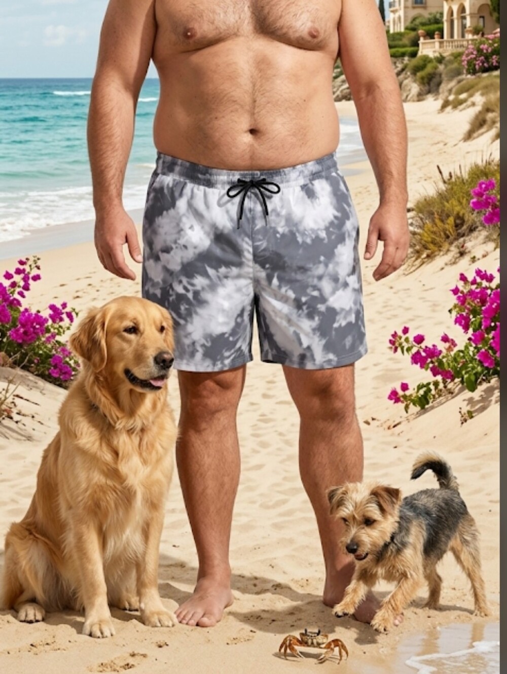 Centro Gray Tie-Dye Swim Trunks Size XXL New